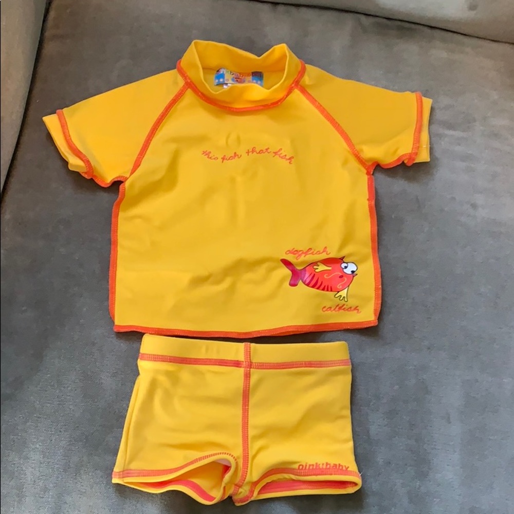 Oink baby brand 50+ spf rash guard swimsuit